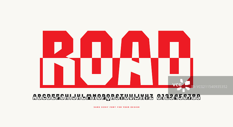 运动风格的装饰性无衬线字体图片素材