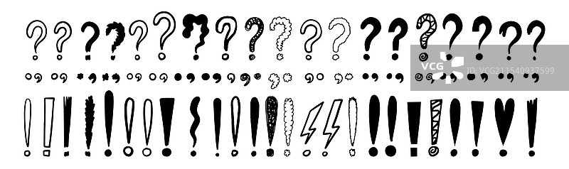 涂鸦的感叹号和问号图片素材