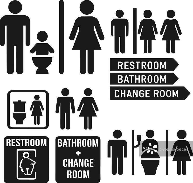 干净清晰的洗手间标识图片素材