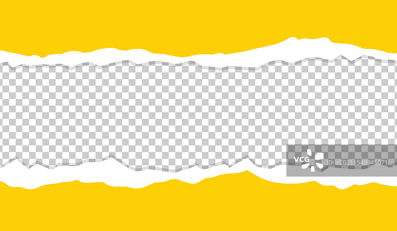 黄色撕裂纸边背景，剪切和撕裂效果图片素材
