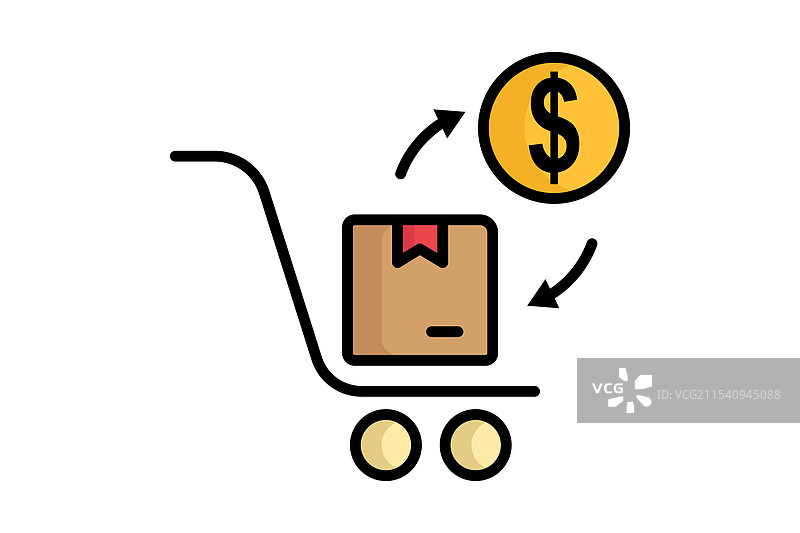 购买图标 彩色轮廓图标风格图片素材