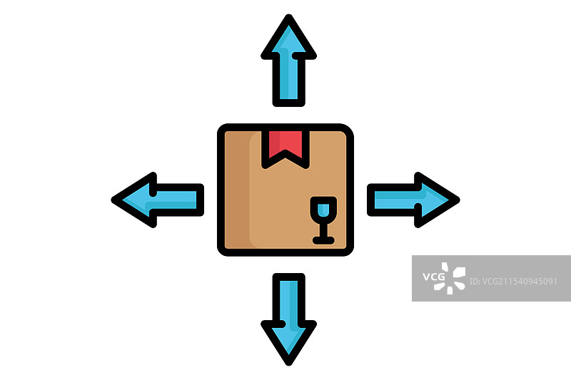 分发图标 彩色轮廓图标风格图片素材