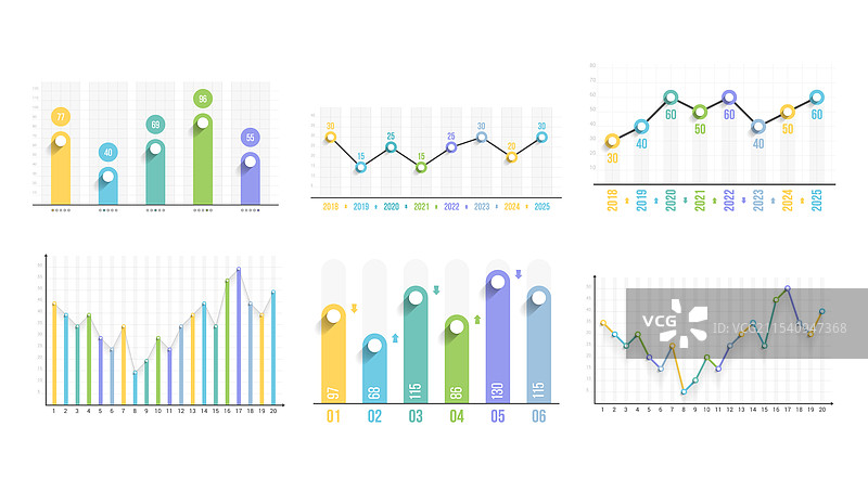 柱状图和折线图图片素材