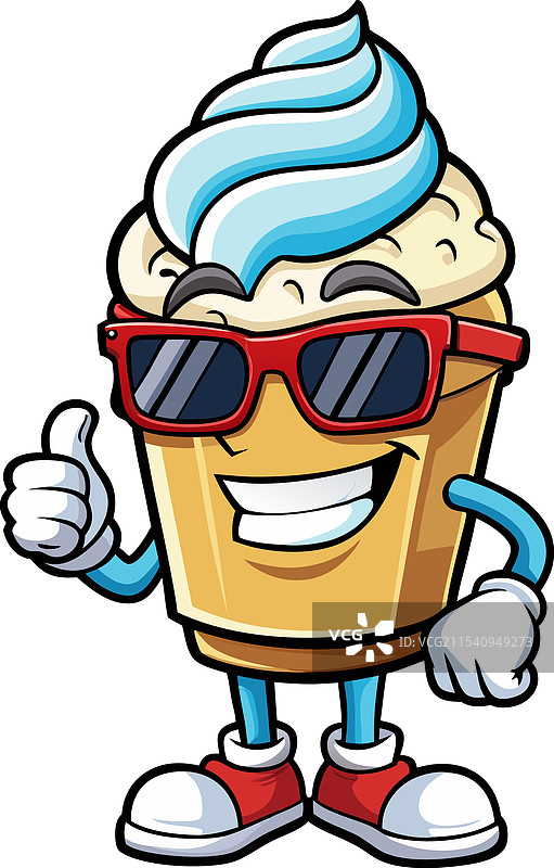 快乐的冰淇淋卡通角色图片素材