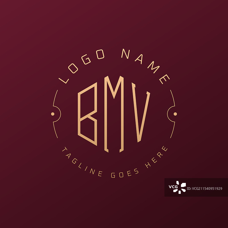 奢华的宝马标志设计，优雅的字母BMV图片素材