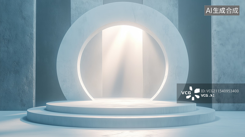 【AI数字艺术】电商展览空间产品展台场景图片素材