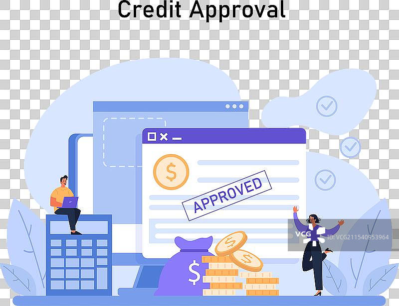 获得信用批准的喜悦时刻图片素材