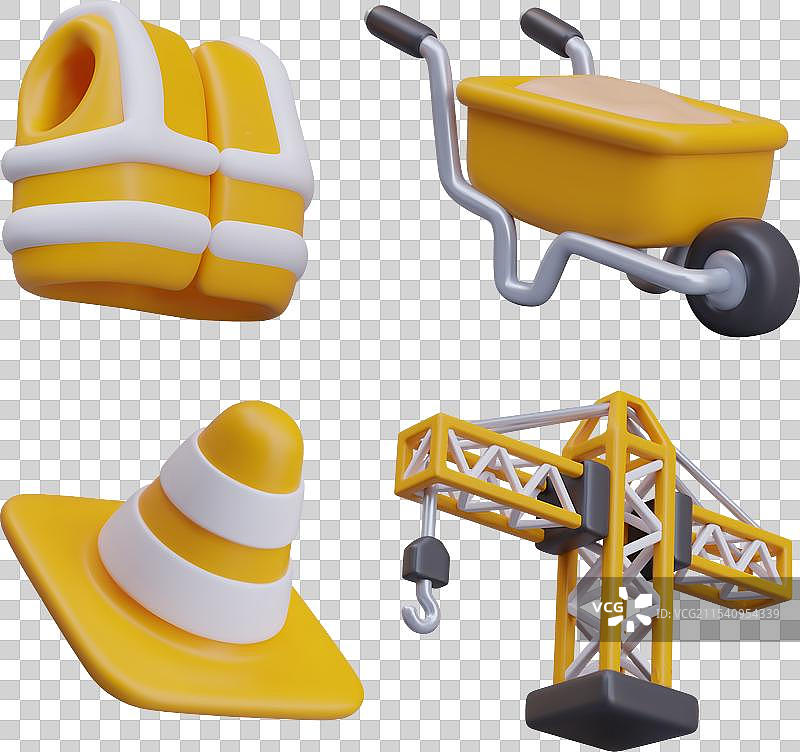 一组白色背景上的建筑图标图片素材