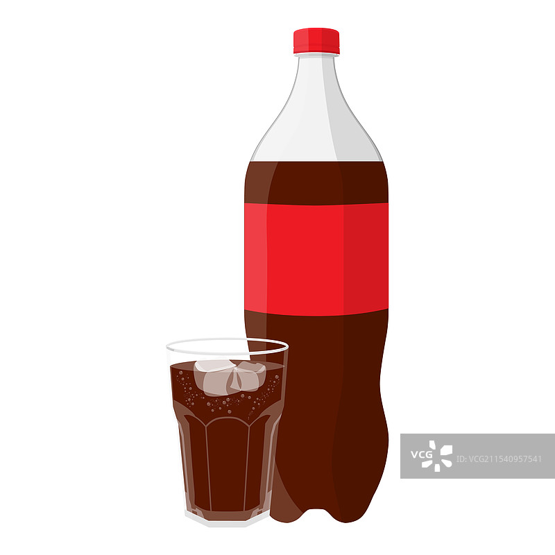 塑料可乐瓶和一杯可乐图片素材