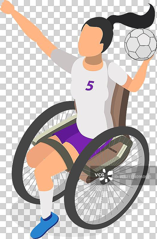 残疾运动员的3D等距平面图集图片素材
