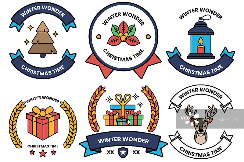 圣诞节徽章和标签的集合图片素材