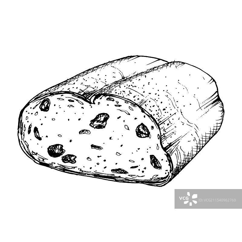 切片葡萄干面包与图片素材