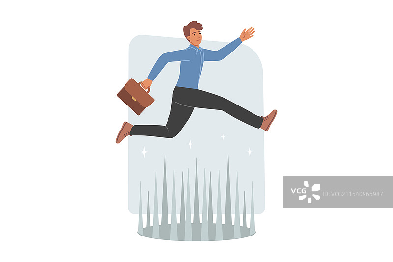 商人跳过危险的挑战图片素材