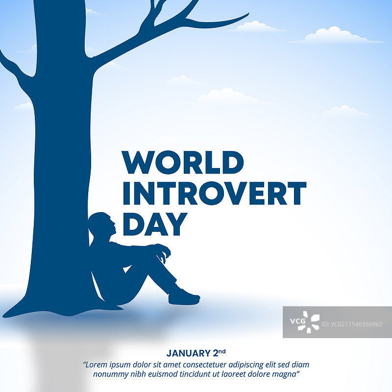 世界内向者日背景与剪影图片素材