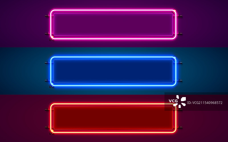 黑色背景的霓虹框架颜色组合图片素材
