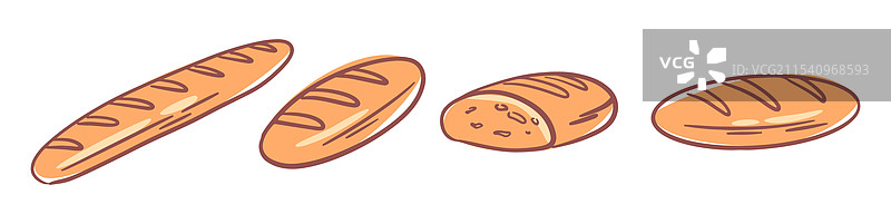 新鲜出炉的法棍和面包图片素材