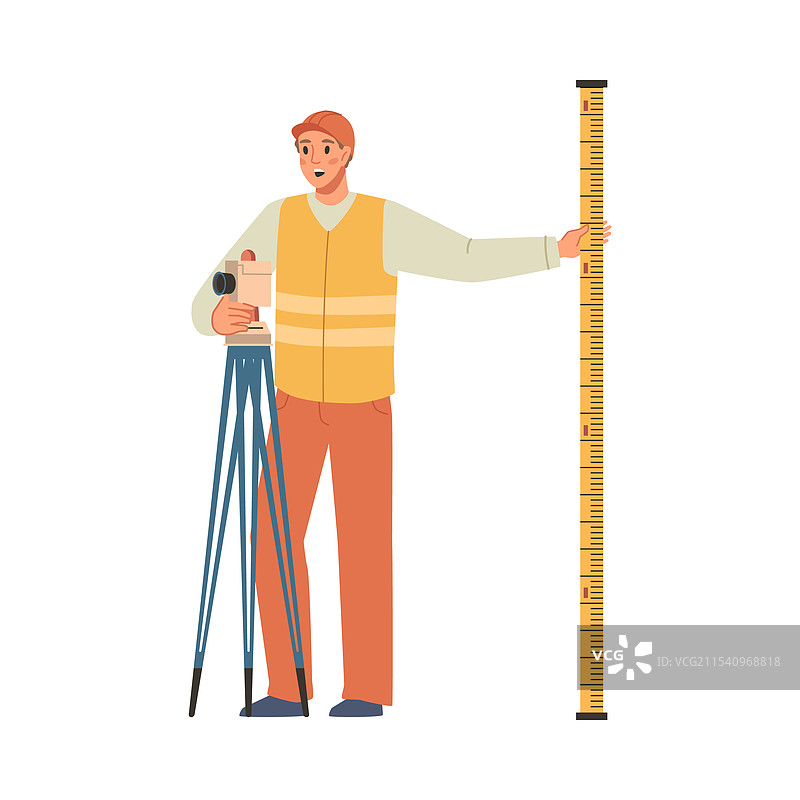 测量师或大地测量师与工具图片素材
