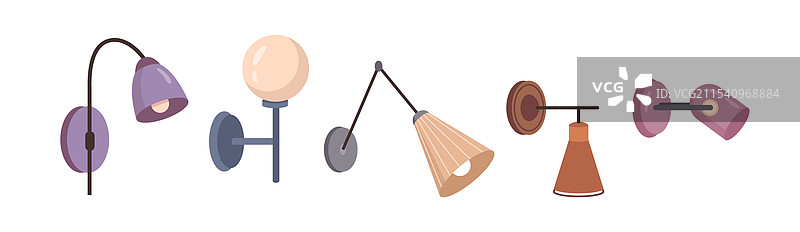 装饰性照明的壁灯或台灯图片素材