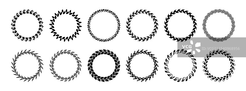 获奖者奖项，带有叶子或花朵的月桂花环图片素材