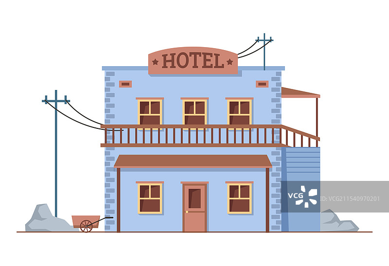 西部荒野的游客酒店建筑图片素材