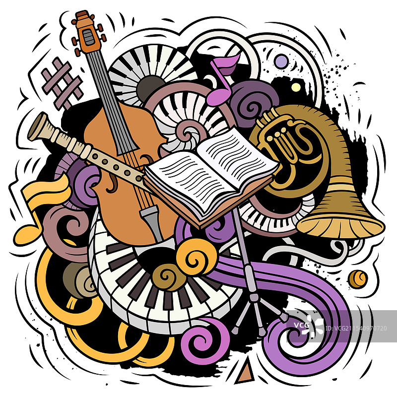 卡通涂鸦经典音乐图片素材