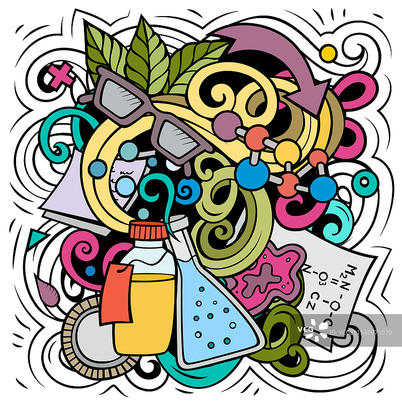 科学卡通涂鸦设计图片素材