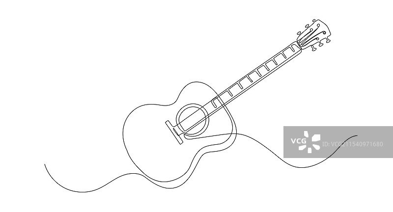 吉他一笔画手绘图片素材