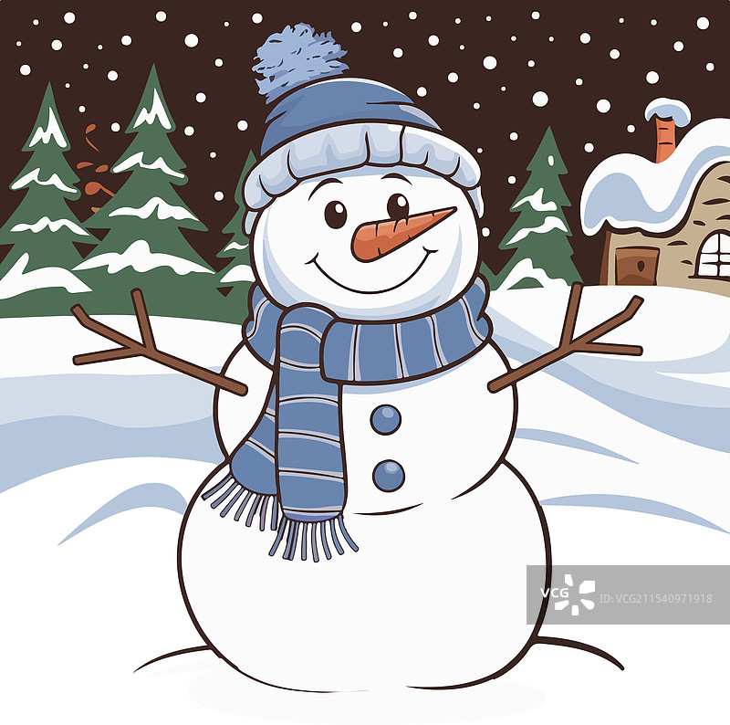 雪人冬季背景图片素材