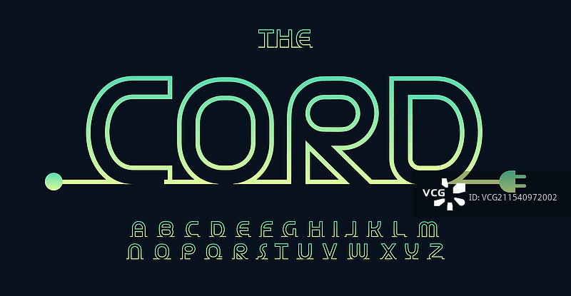 线性绳索字体简单轮廓字母圆润图片素材