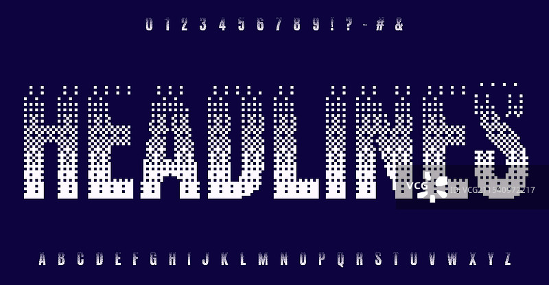 像素化渐变字母故障半色调字母图片素材