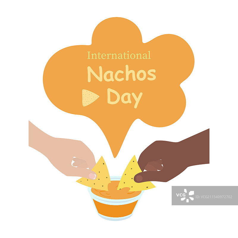 男女手在碟子里蘸玉米片图片素材