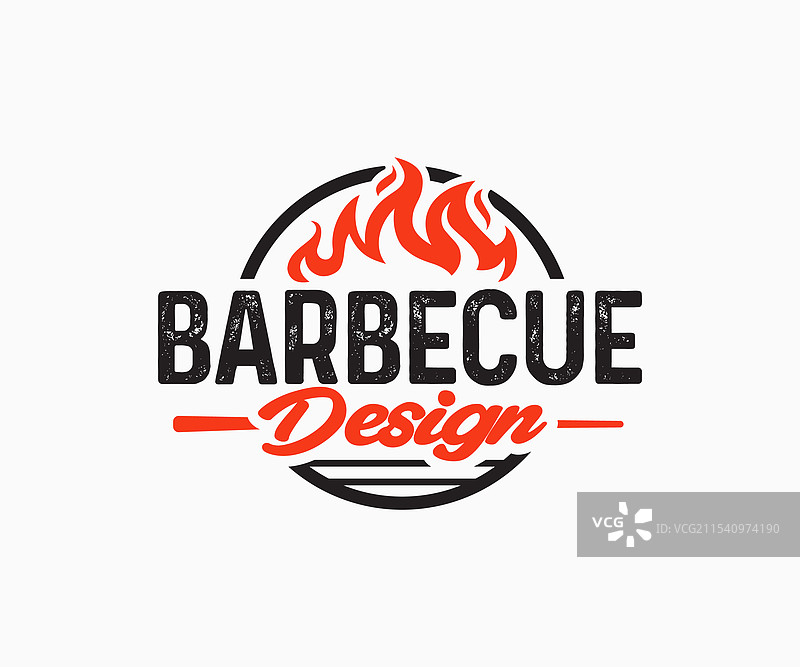 烧烤派对logo模板或烧烤logo设计图片素材