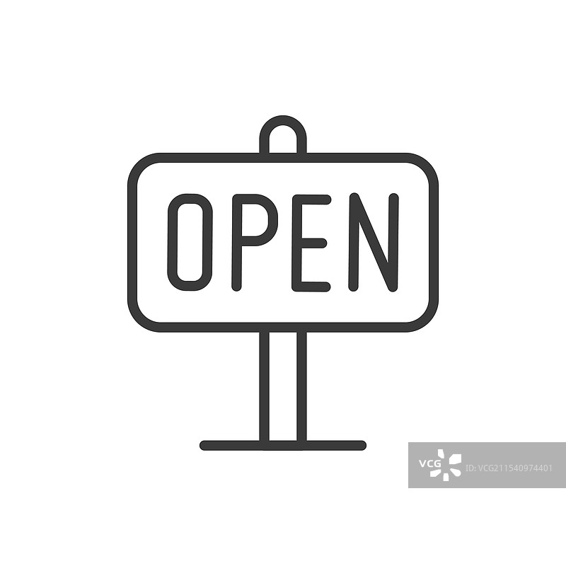 线条设计的开放标志图标图片素材