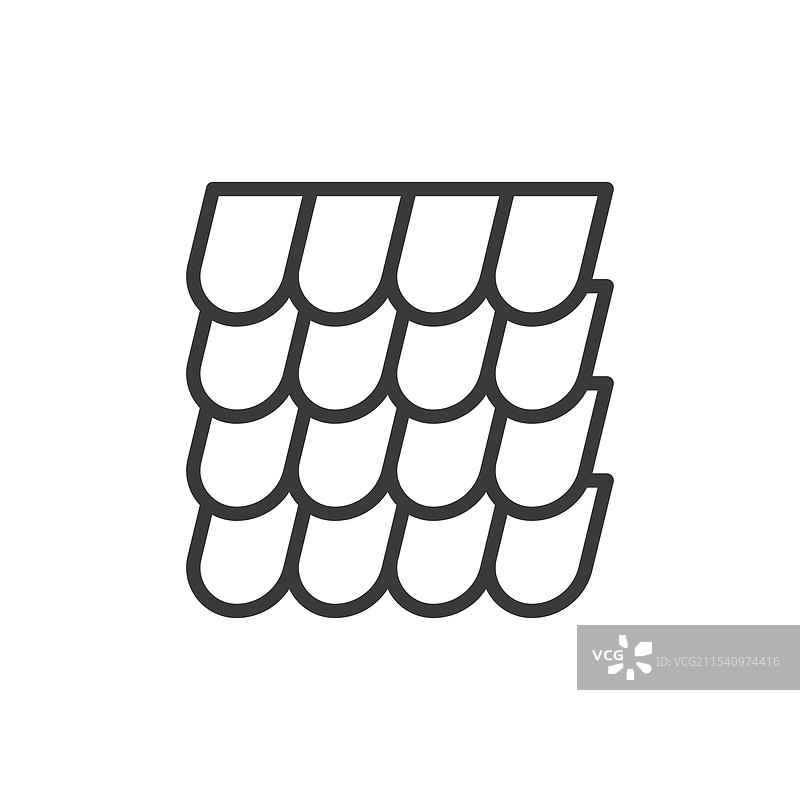 屋顶瓦片图标，线条设计，屋顶瓦片，屋顶图片素材