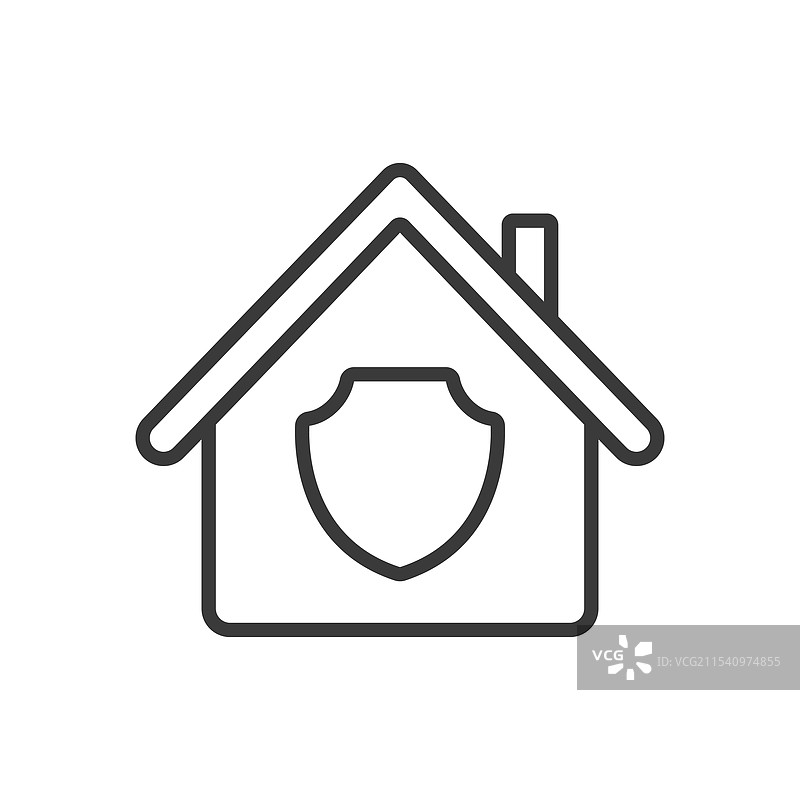 保护房屋图标，线条设计图片素材