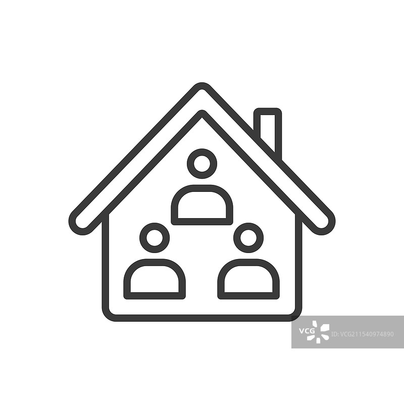 多租户房屋图标，线条设计图片素材