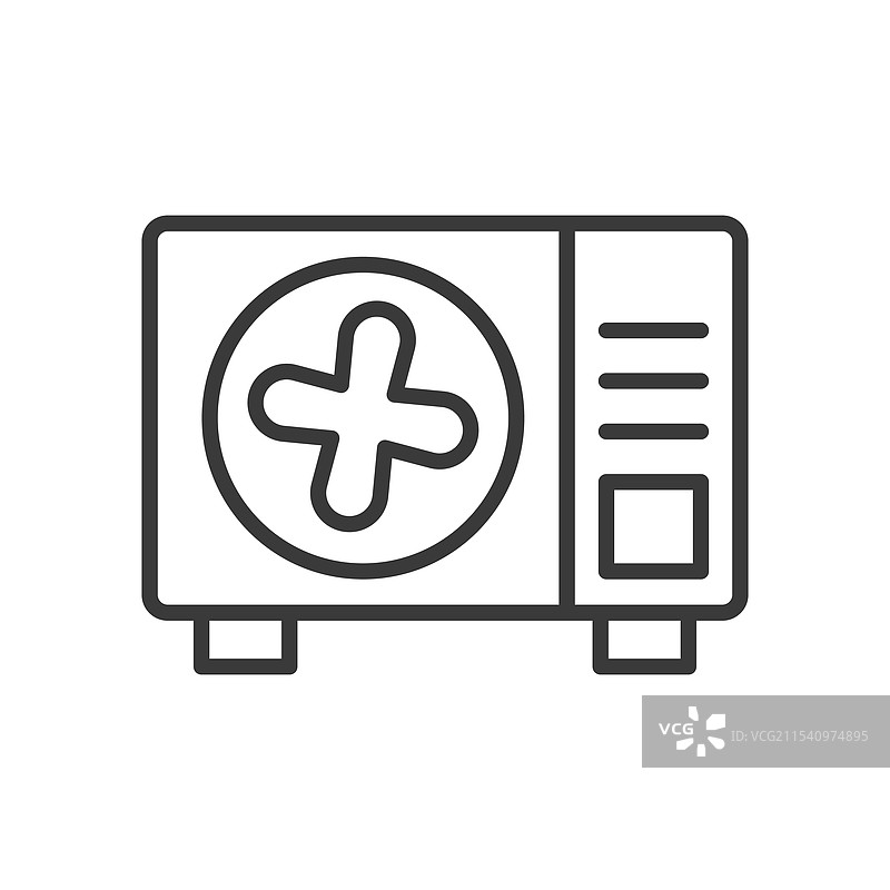 公寓内空调图标，线条设计图片素材