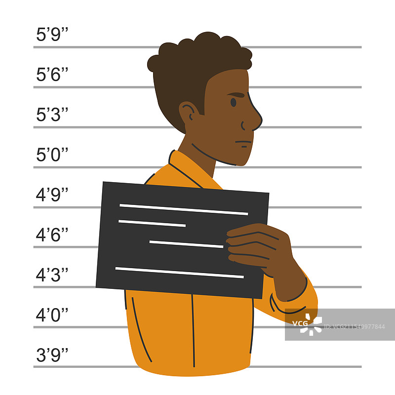 孤立的男性犯罪嫌疑人照片图片素材