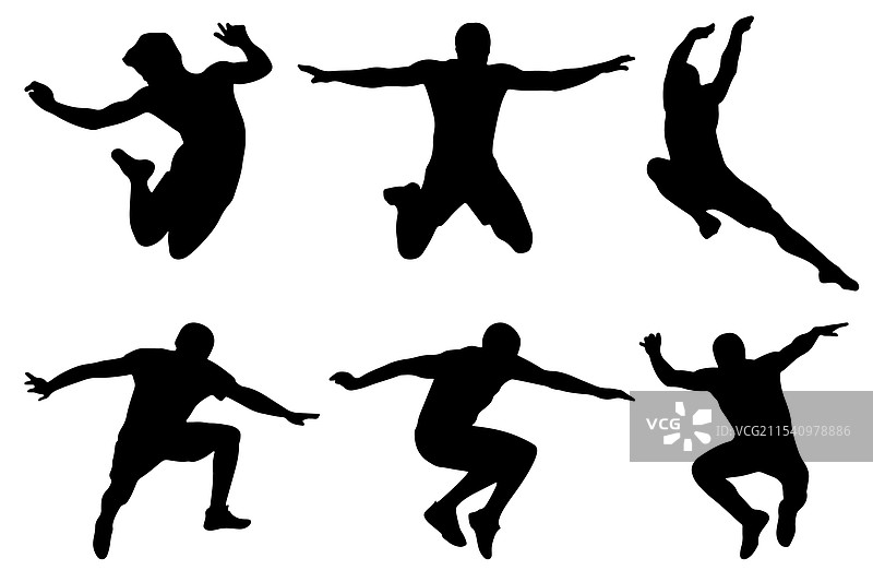 运动员在空中跳跃的剪影图片素材