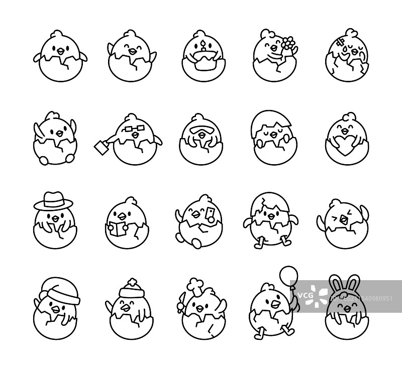 小鸡壳卡通角色系列图片素材