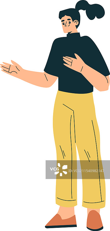 站立姿势的女教师角色图片素材