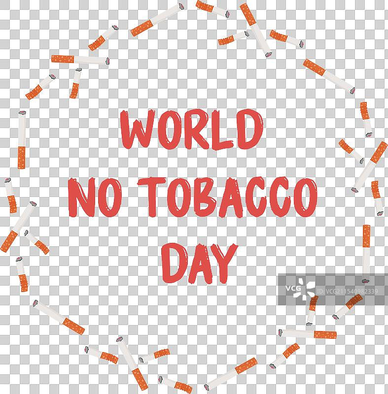 白色背景上的无烟日香烟框架图片素材