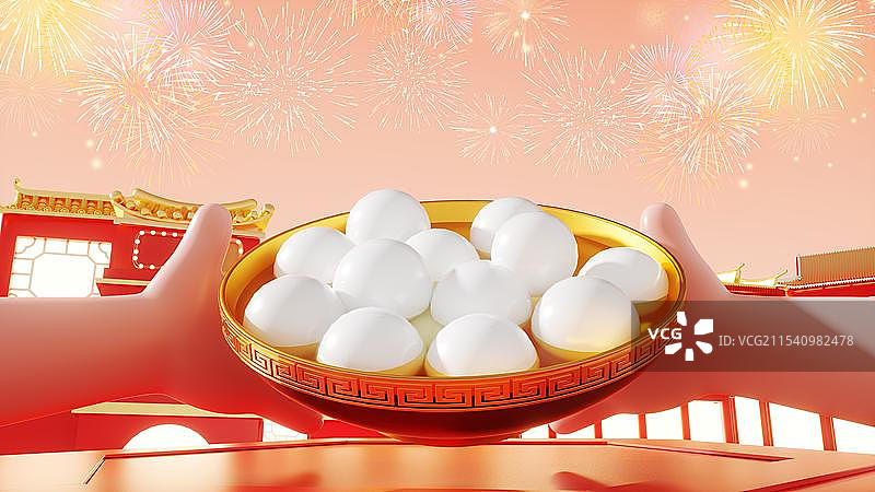 传统新年元宵节创意插画图片素材