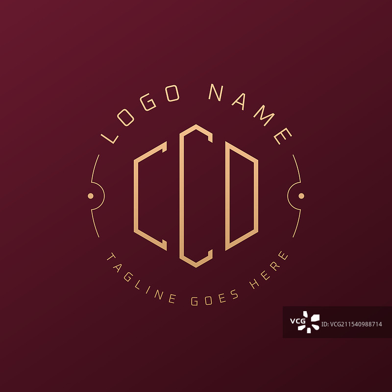 奢华的CCD标志设计，优雅的字母CCD图片素材