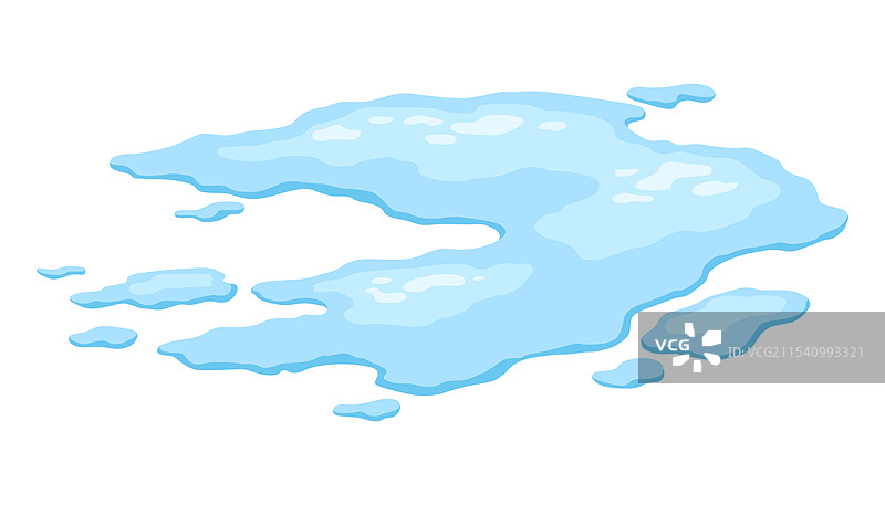 蓝色液体在平面上形成的水洼形状图片素材