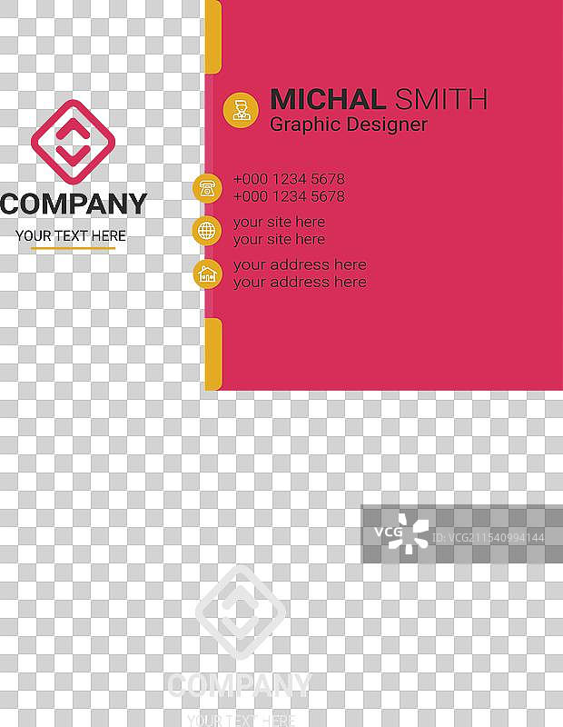 创意且简洁的粉色名片设计图片素材