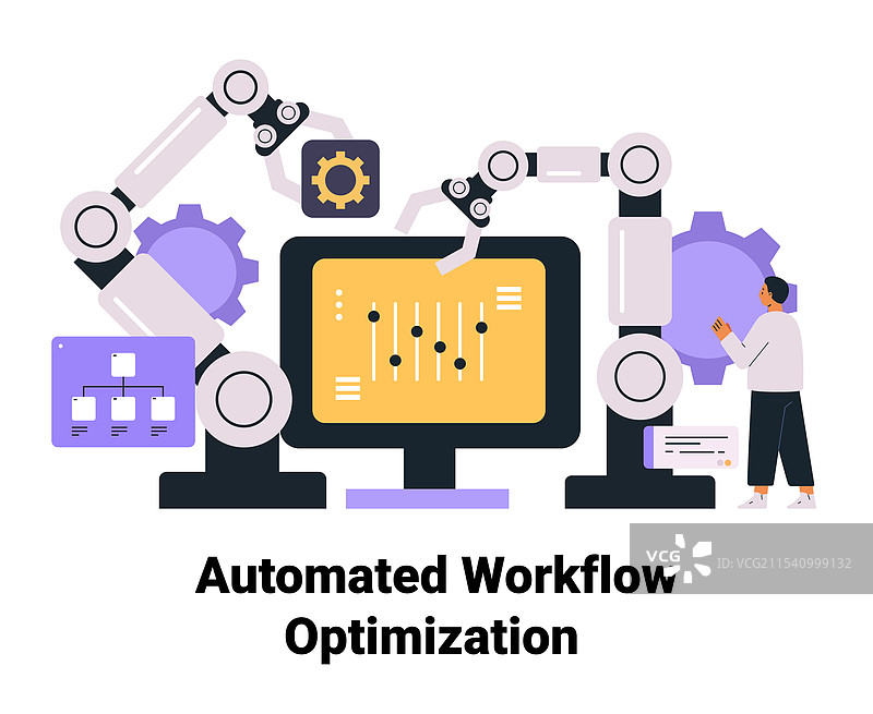 自动化工作流程优化机器人手臂图片素材