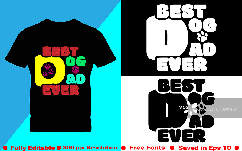 适合印刷的狗狗排版T恤设计图片素材