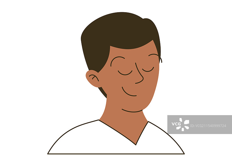 孤立的平面肖像图片素材