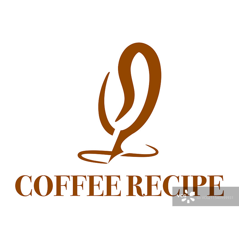 咖啡食谱扁平极简风格标志设计图片素材
